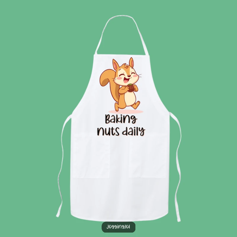 Funny Squirrel Jogging Apron: Kitchen Fun with a Nutty, Playful Design for Chefs