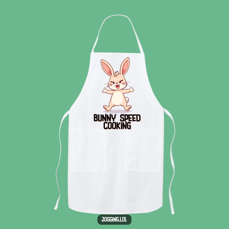 Funny Energetic Bunny Apron - Chef's Determined Rabbit Kitchen Companion Gift