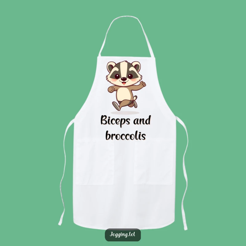 Funny Badger Jogger Apron: Pumping Arms for a Hilariously Energetic Kitchen!