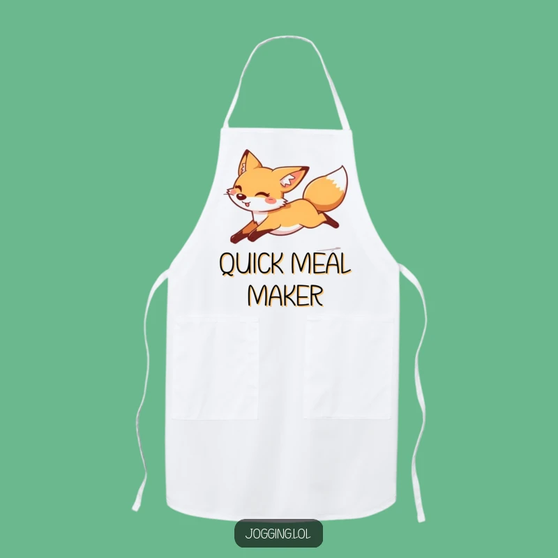 Funny Cheerful Fox Apron - Chef's Fast Moving Foxy Kitchen Companion Gift