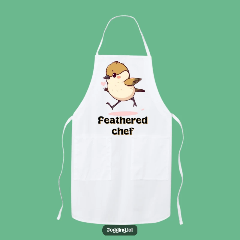 Funny Chickadee Apron - Determined Chef Bird Kitchen Gift