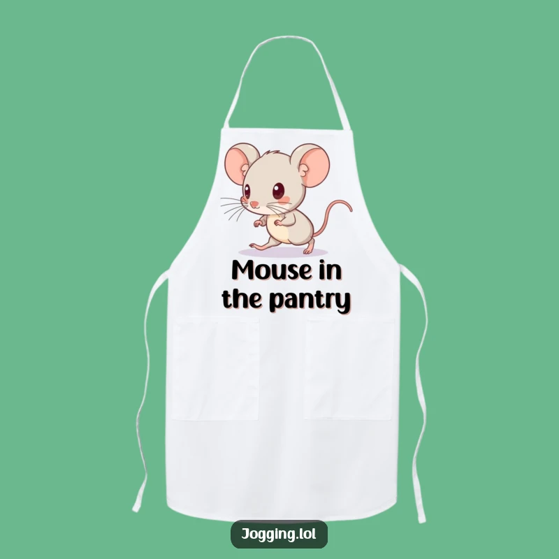 Funny Mouse Runner Apron: Curious Mouse Pace Setter Kitchen Wear for Chefs