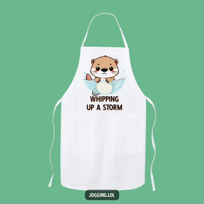 Funny Otter Apron - Determined Otter Swimmer Chef Gift
