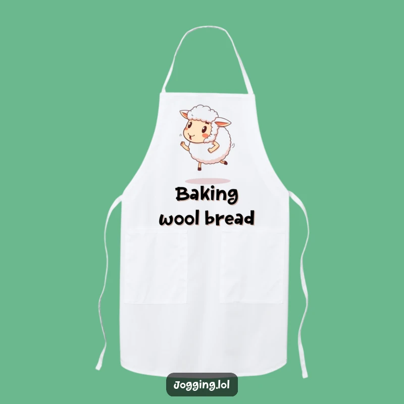 Funny Sheep Jogging Apron: Comical Happy Ewe Kitchen Gift