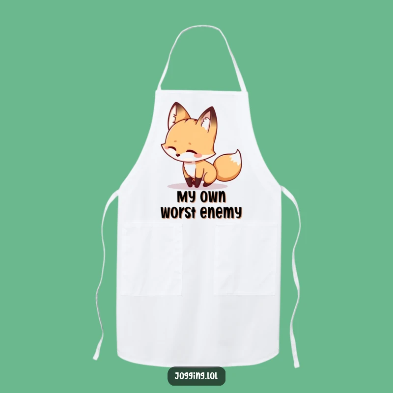 Funny Winking Fox Apron - Kitchen Playfulness and Humor Gift