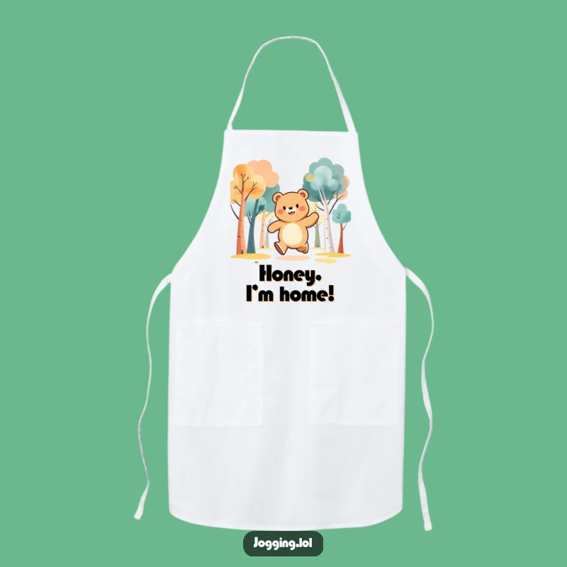 Funny Bear Jogger Apron: Jubilant Chef for Forest Feasts