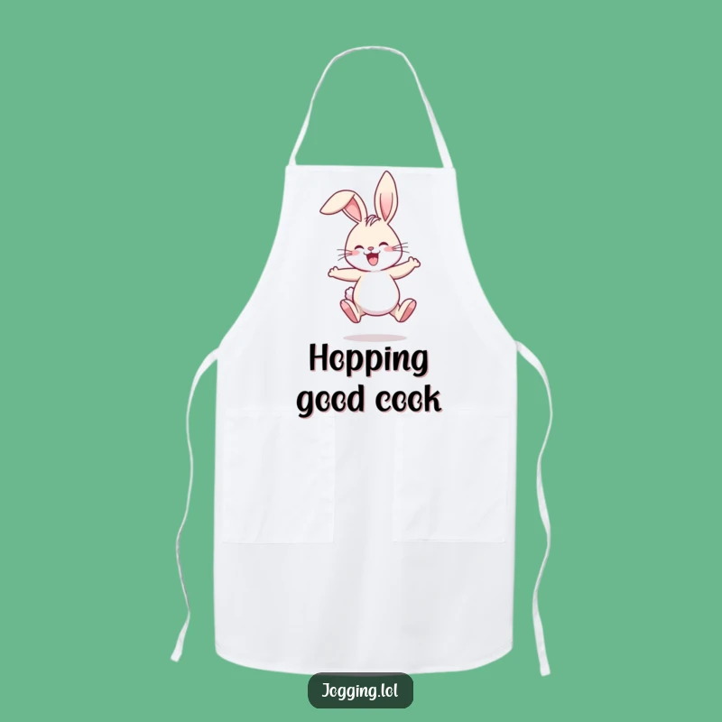 Funny Rabbit Jogging Apron - Comical Floppy Ears Kitchen Fun Gift
