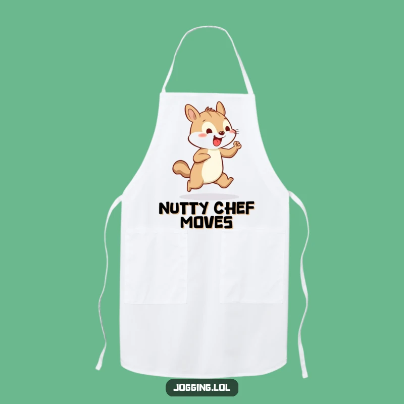 Funny Squirrel Jogging Apron - Arm Pumping Kitchen Fun Gift