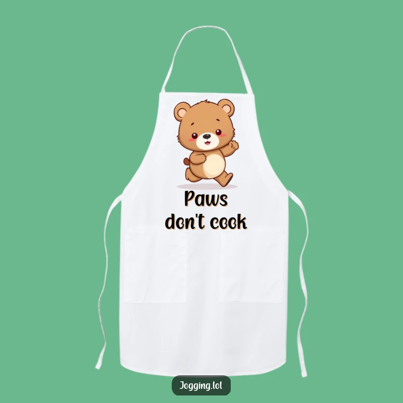Funny Curious Bear Cub Apron: Cook Up Some Laughs in the Kitchen!