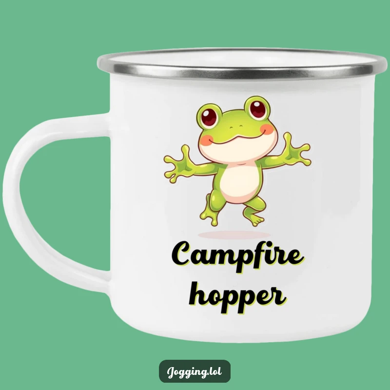 Funny Frog Camping Mug: Adventure Ready with Humorous Enthusiasm!
