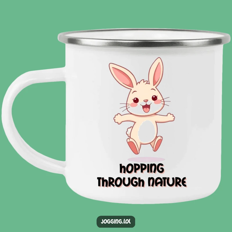 Funny Bunny Camping Mug - Bouncy Hare Outdoor Adventure Gift