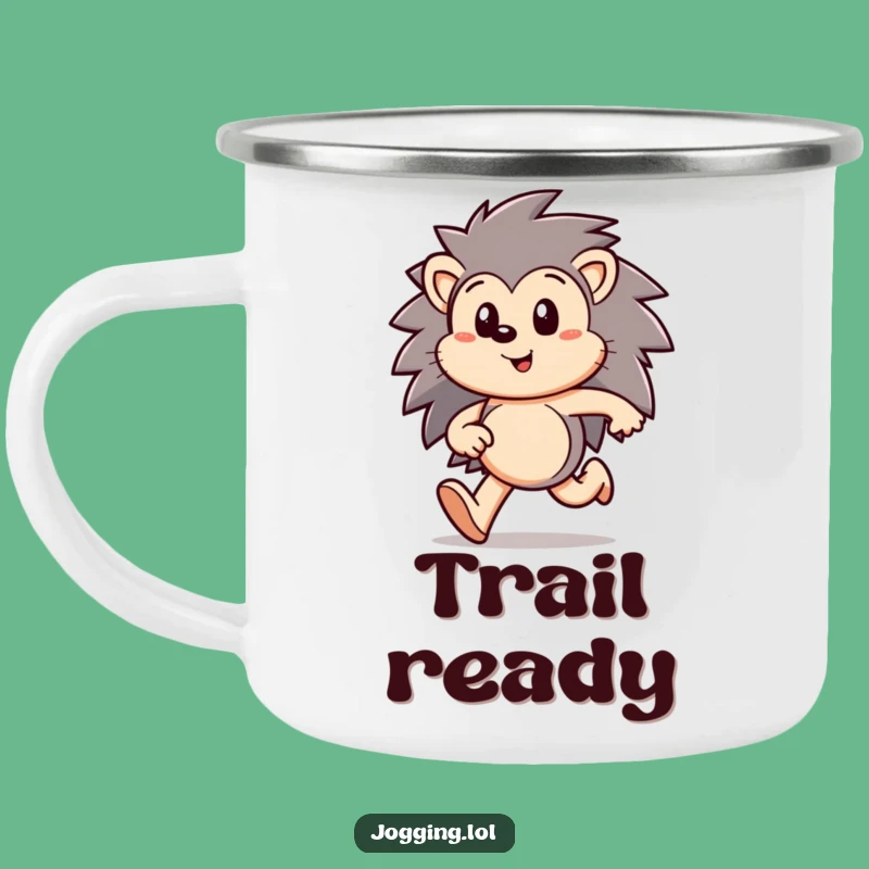 Funny Hedgehog Run Camping Mug: Critter's Focused Trail Drink, Outdoor Gift!