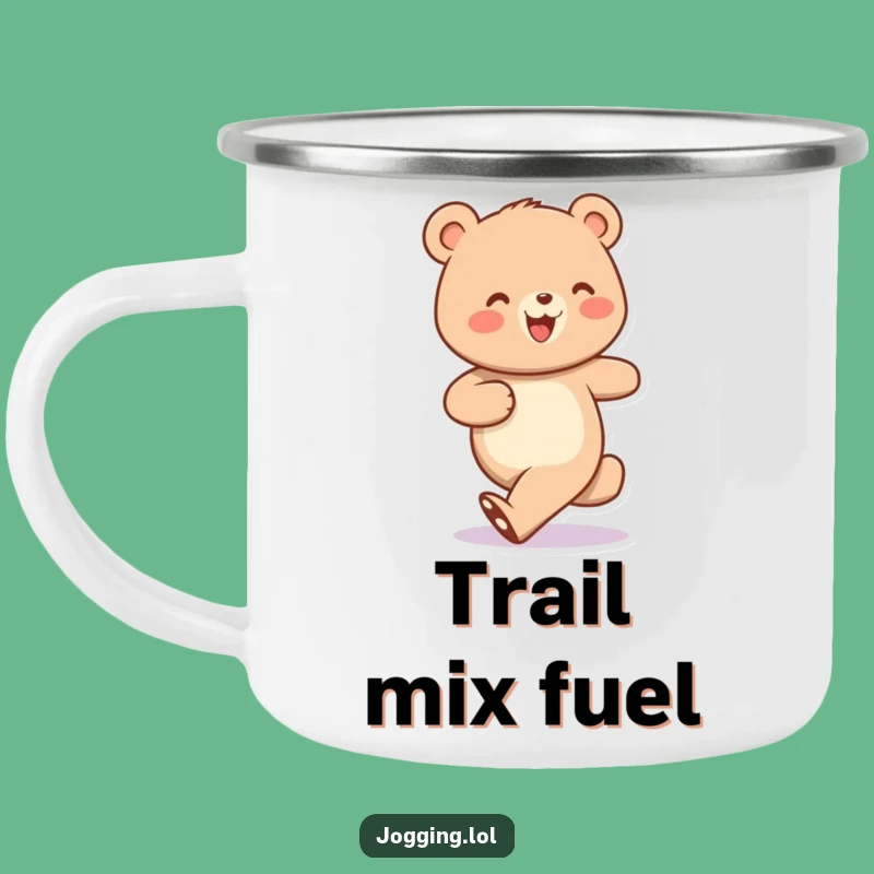 Funny Jogging Bear Camping Mug: Adventure with Cheerful Bobbing Steps!