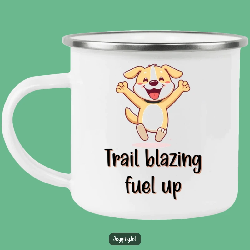 Funny Dog Camping Mug - Enthusiastic Sprinter's Adventure Drinkware Gift
