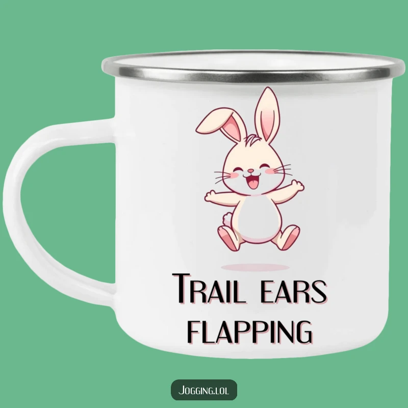 Funny Rabbit Jogging Camping Mug - Comical Floppy Ears Outdoor Gift