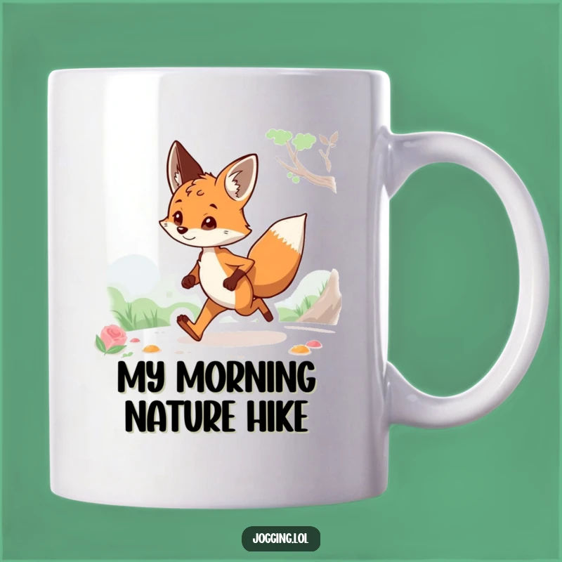 Funny Curious Fox Jogging Mug: A Perfect Gift for Nature Lovers and Jogging Enthusiasts
