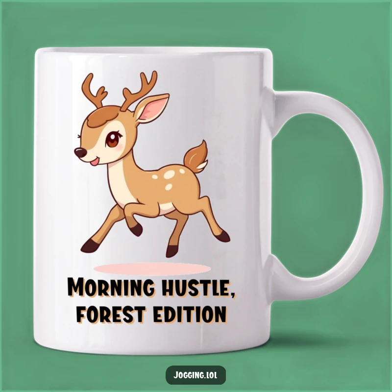 Funny Deer Mug: Smiling Deer Bound, Perfect Humorous Gift for Nature Lovers