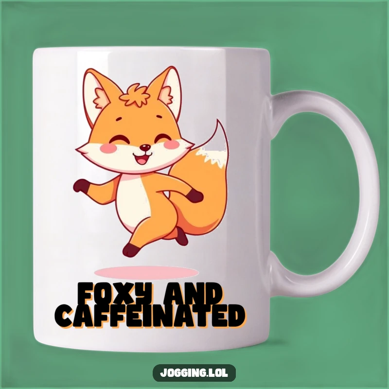 Funny Fox Jogger Mug: Playful Dash for Energetic Mornings
