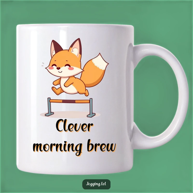 Funny Fox Leap Mug: Playful Character's Jump, Perfect Gift!