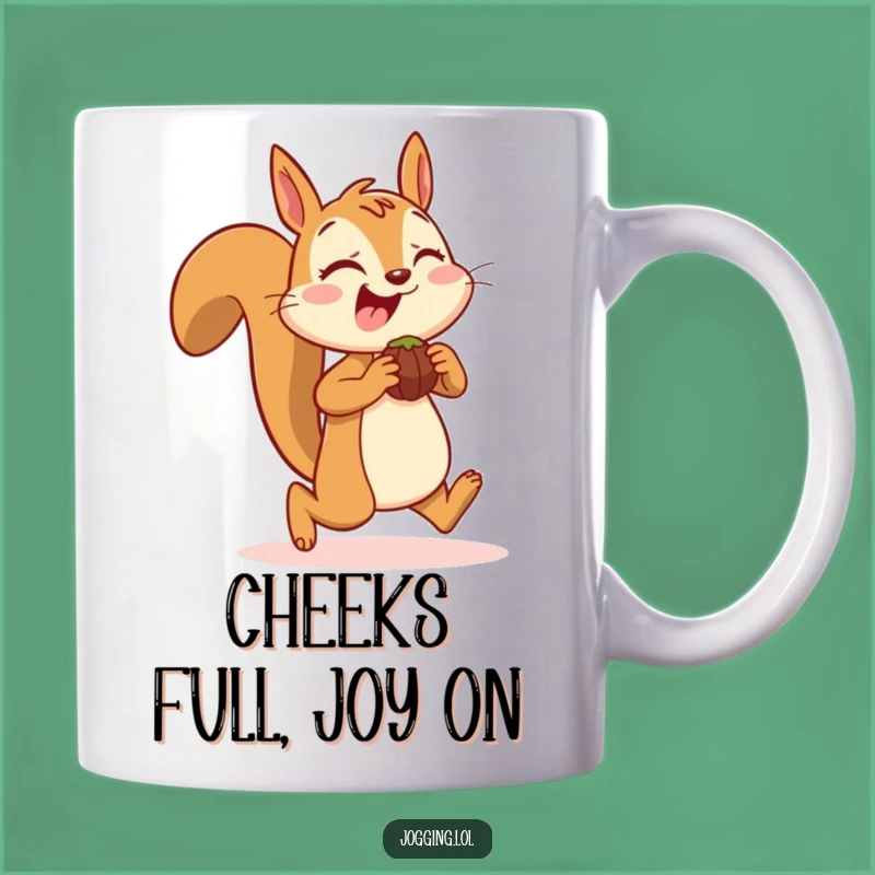 Funny Squirrel Jogging Mug: Joyful Delight for Nut Lovers and Morning Coffee Enthusiasts