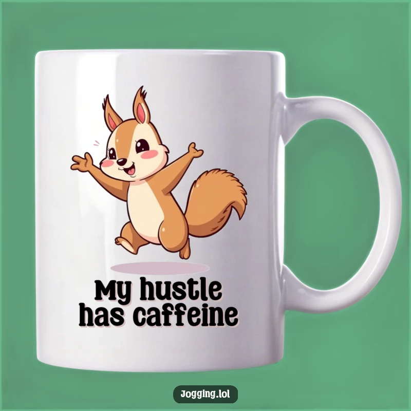 Funny Squirrel Running Mug - Energetic Arm Pumping Fitness Fan Gift
