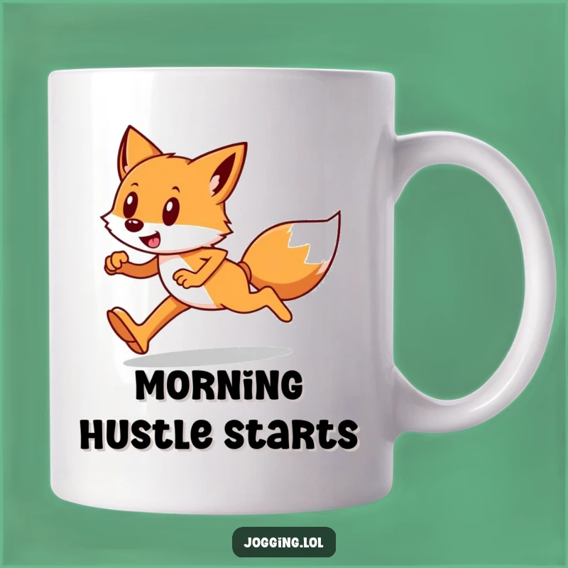Funny Fox Runner Mug: Determined Vixen Jogging Gift, Great Present
