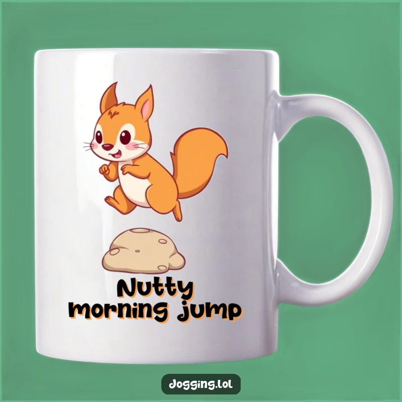 Funny Squirrel Jumper Mug: Playful Squirrel Leaping Gift for Energetic Folks