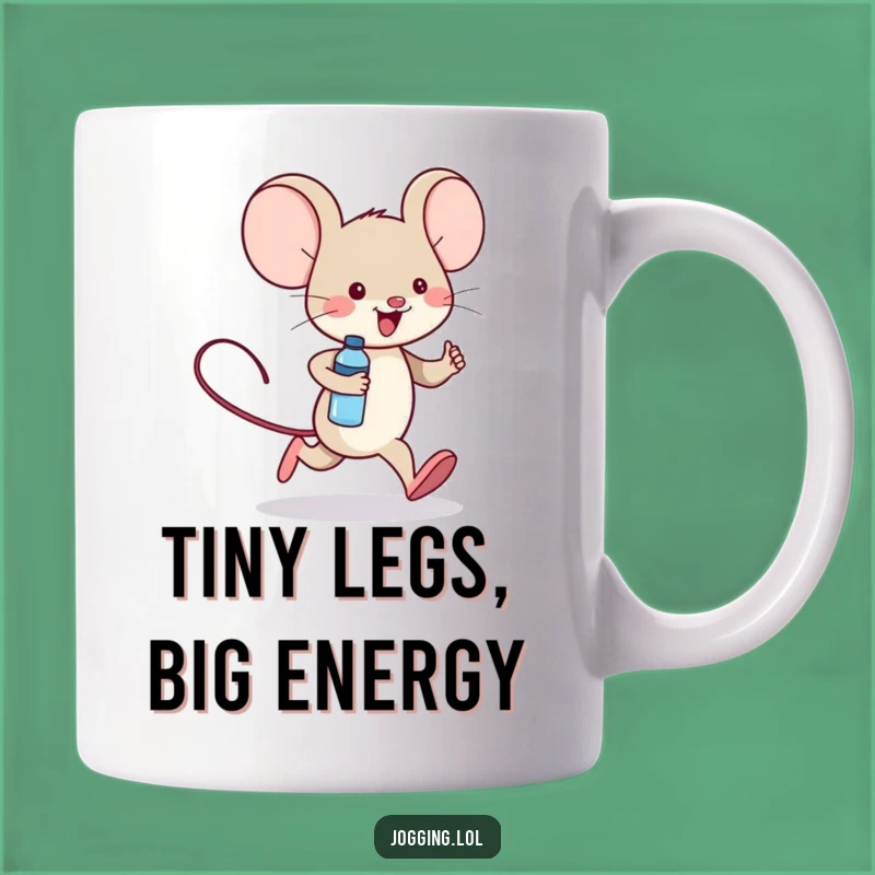 Funny Mouse Jogger Mug: Cheerful Runner Gift for Fitness Fans