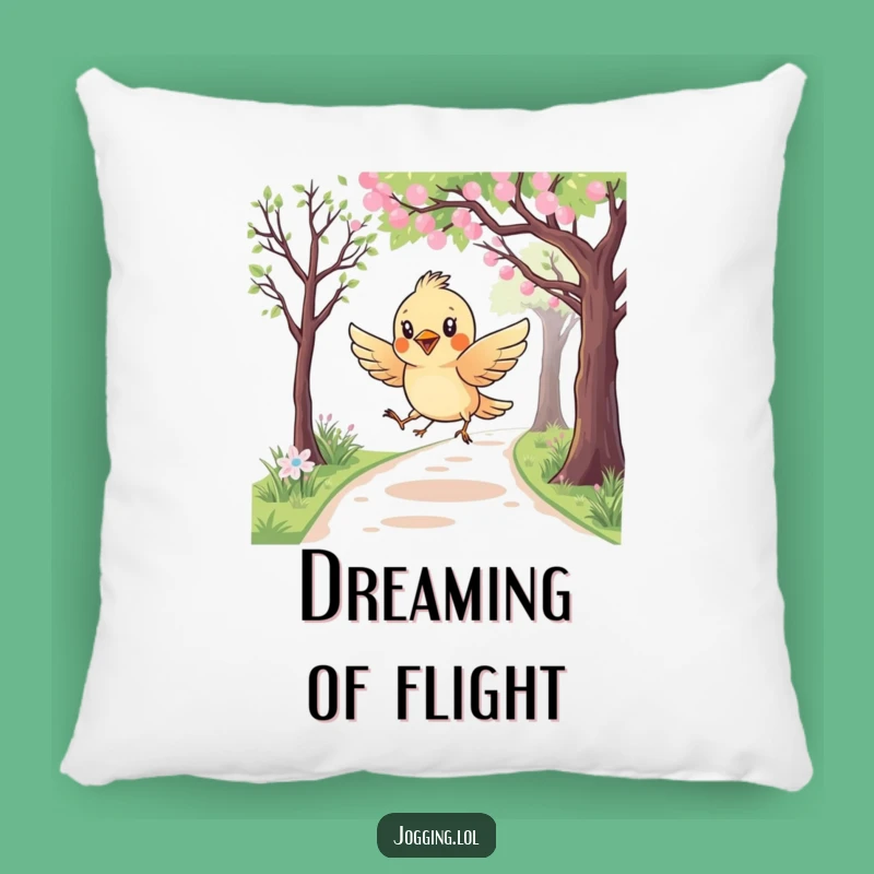 Funny Bird Pillow - Curious Swooping Avian Path Cushion Gift