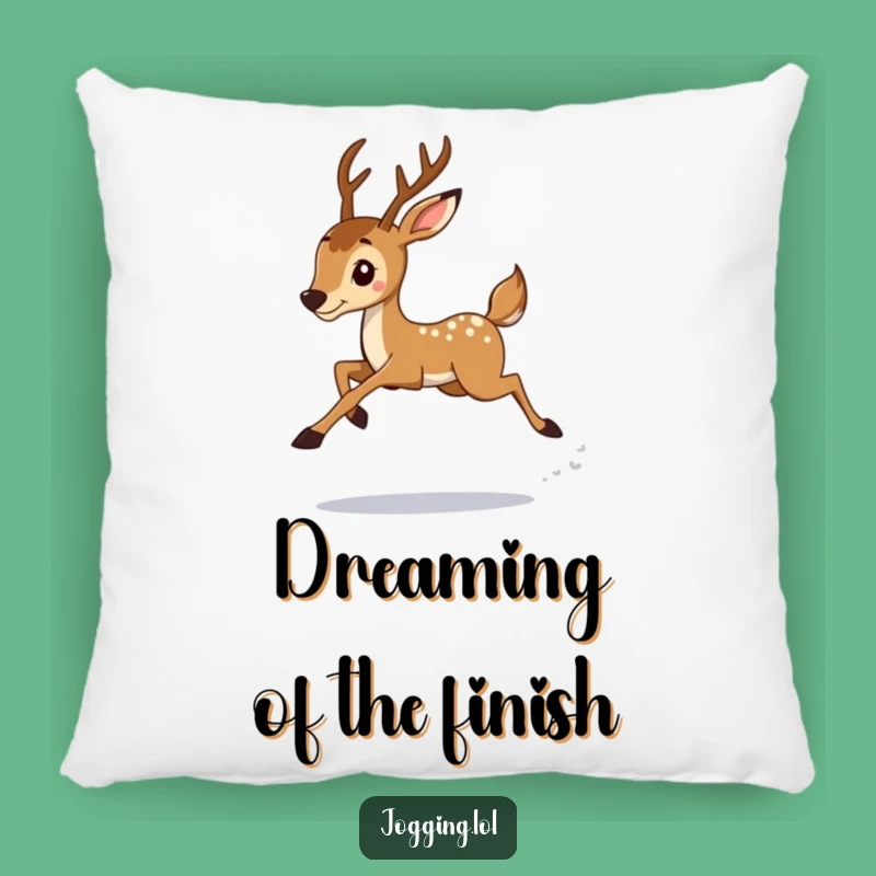 Funny Deer Jogger Pillow: Graceful Leaps for Cozy, Hilarious Comfort!