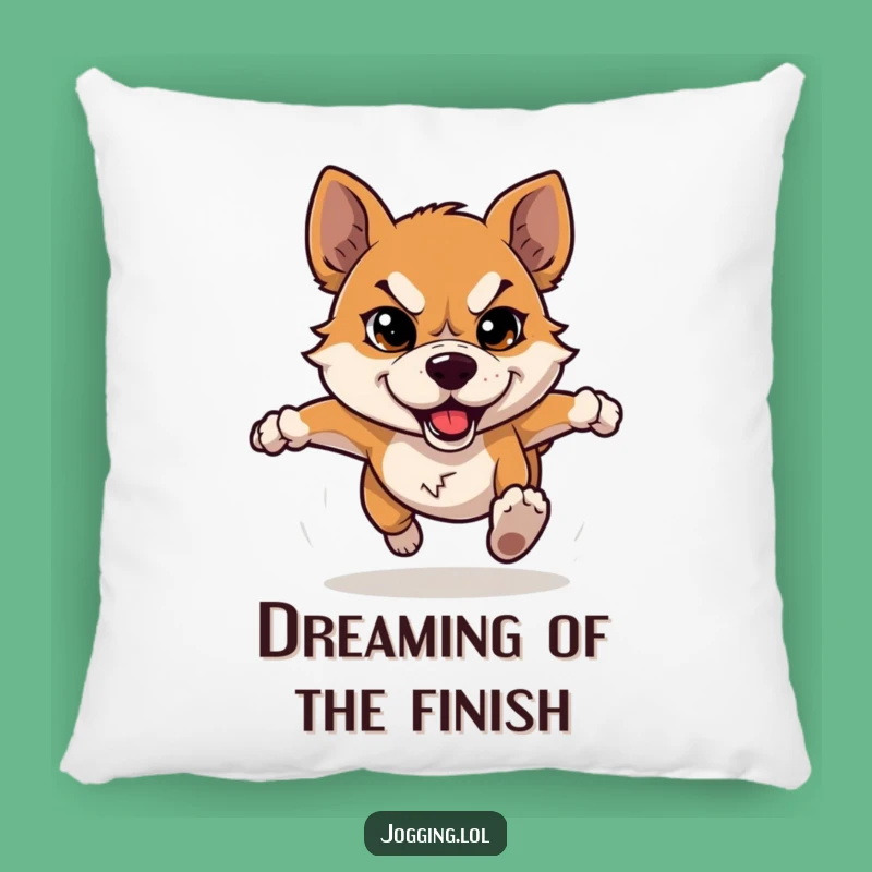 Funny Determined Dog Pillow: Cozy Comfort with a Humorous Motivating Touch