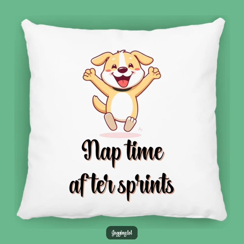 Funny Dog Pillow - Enthusiastic Runner's Comfy Cushion Gift