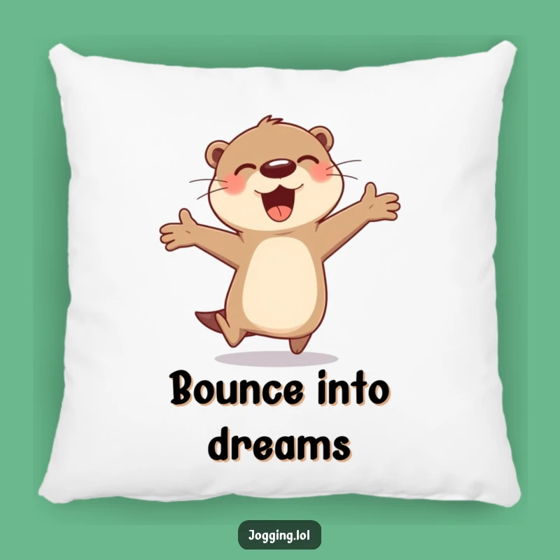 Funny Otter Bound Pillow: Cheerful Comfort, Playful Gift!