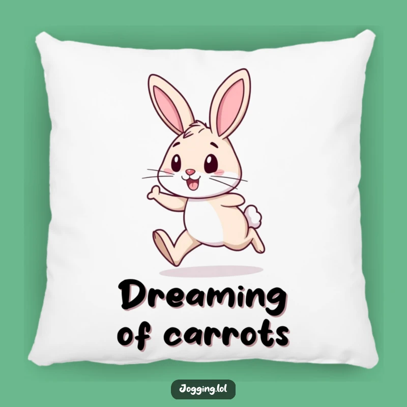 Funny Rabbit Jogging Pillow: Cheerful Hare Runner Accent Pillow for Cozy Fun