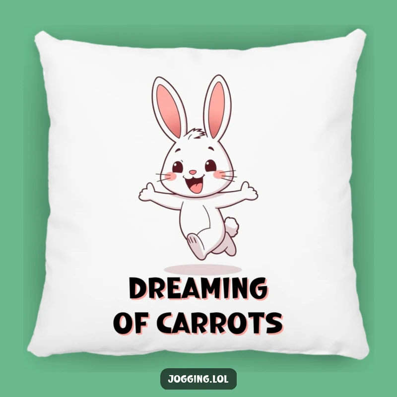 Funny Rabbit Pillow - Cheerful Jogger's Comfy Cushion Gift