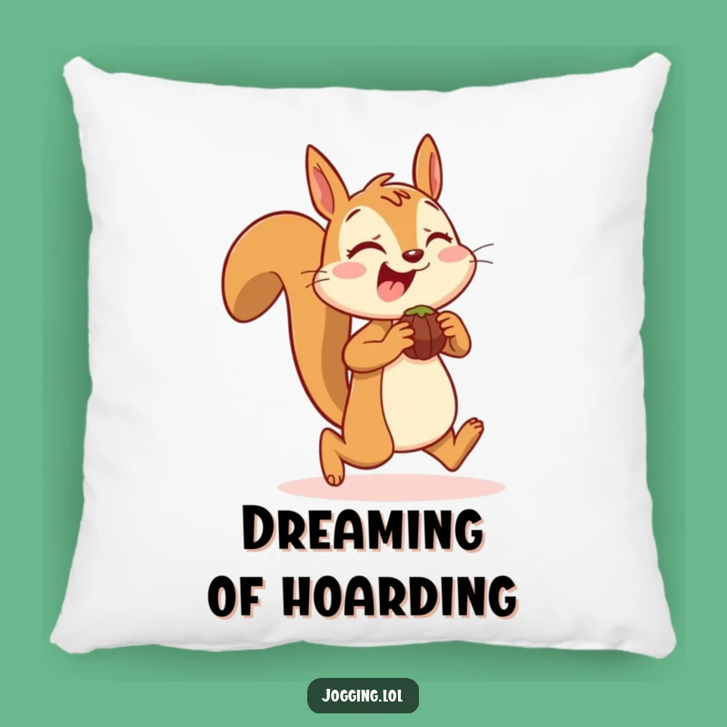 Funny Squirrel Jogging Pillow: Soft and Comfy Cushion with a Nutty, Cheerful Design