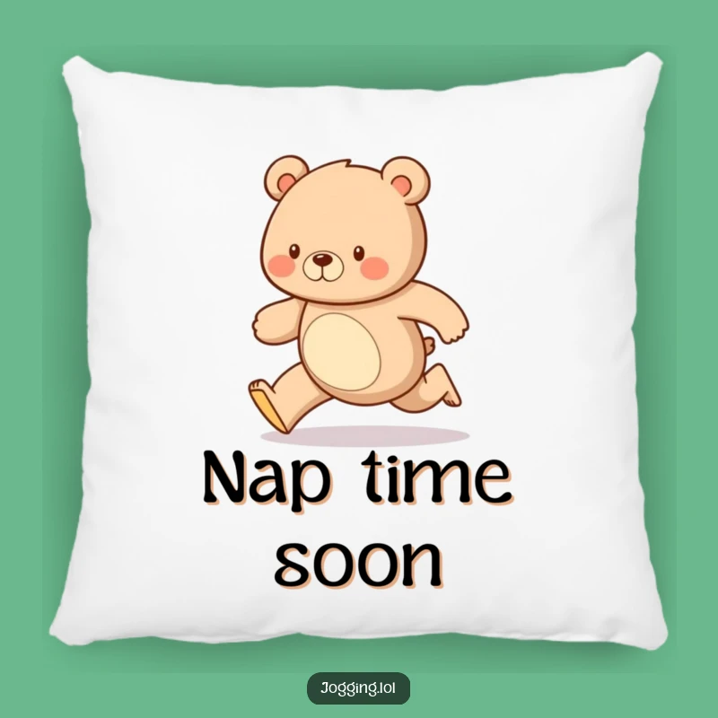 Funny Bear Pillow: Cuddle Up with a Diligent Bear's Steady, Happy Run