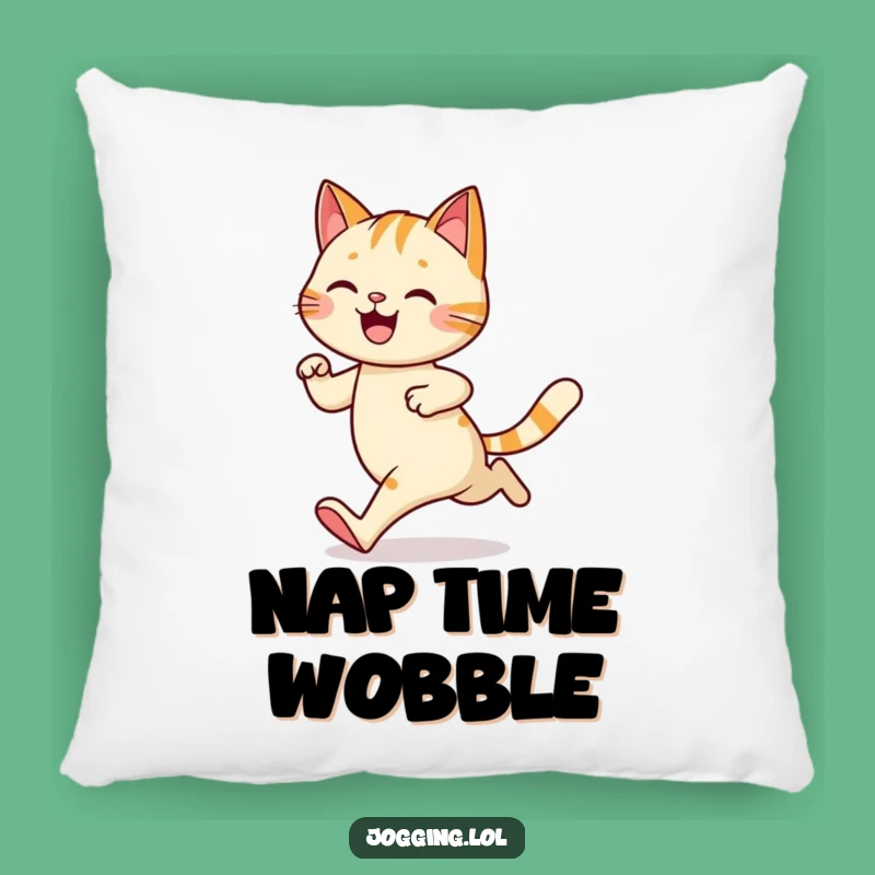 Funny Cat Jogging Pillow: Soft and Comfy Cushion with a Playful Feline Design