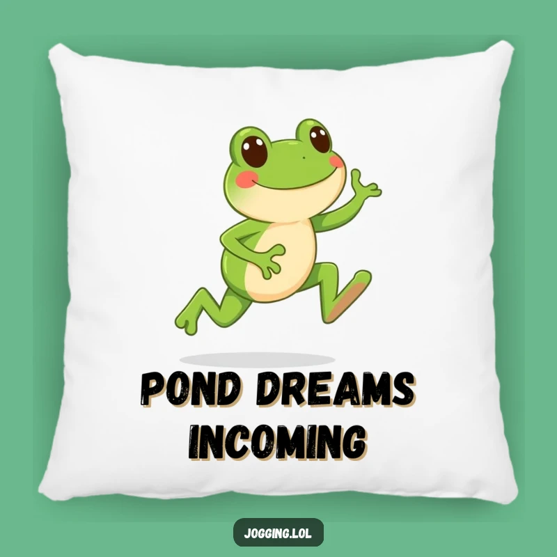 Funny Frog Jogging Pillow: Cozy Comfort with Happy Leaping Strides!
