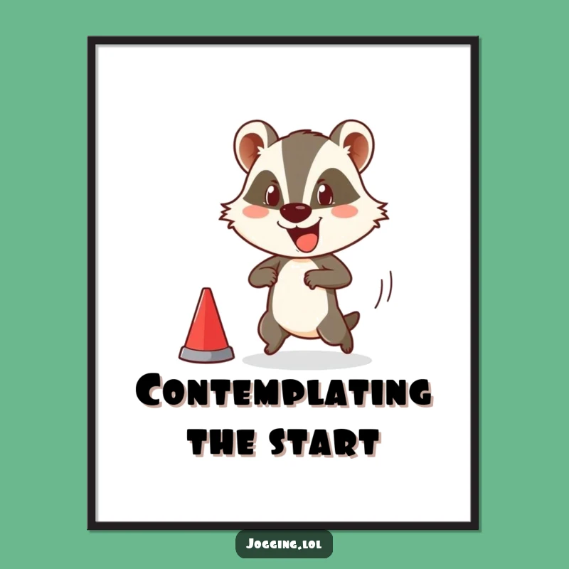 Funny Badger Digital Art - Comedic Race Starter Animal Print Gift