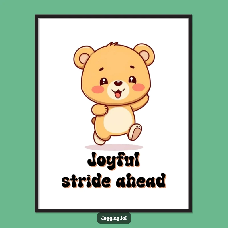 Funny Bear Cub Digital Print - Gleeful Bouncer's Art for Instant Gifts