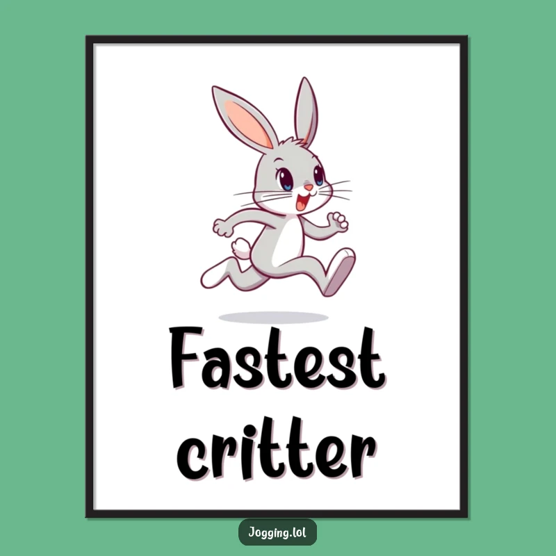 Funny Bunny Sprint Digital Print: Hare's Energetic Art, Instant Gift!