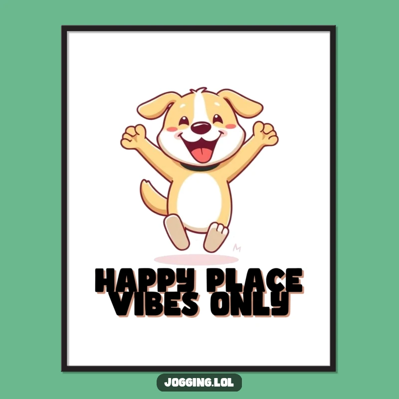 Funny Dog Digital Print - Enthusiastic Sprinter's Art for Instant Gifts