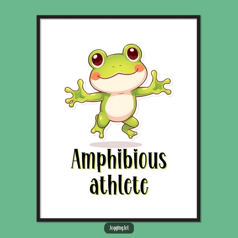 Funny Frog Digital Art: Playful Character Print for Lively Home Decor
