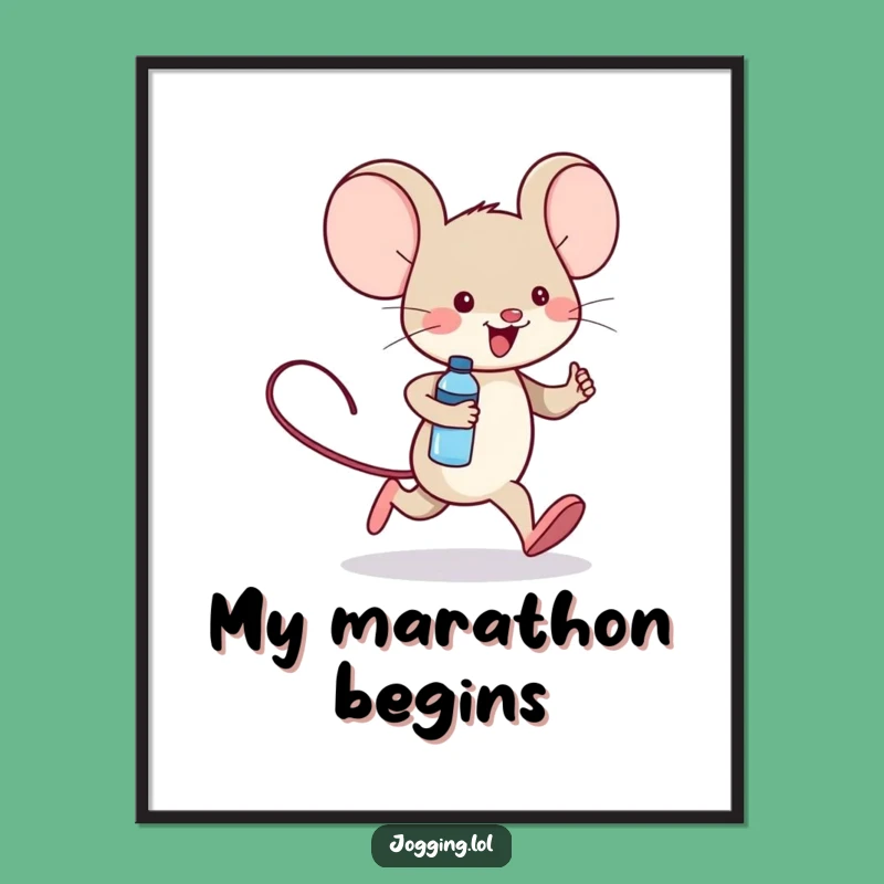 Funny Mouse Jogger Digital Print: Cheerful Art for Instant Joy