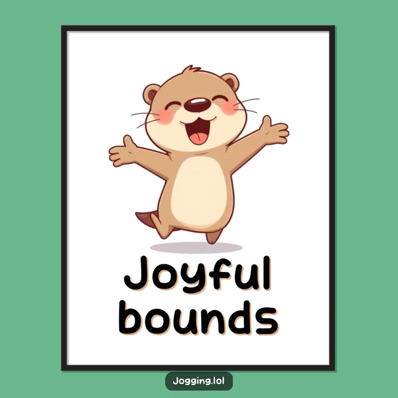Funny Otter Bound Digital Print: Cheerful Art, Instant Joy Gift!