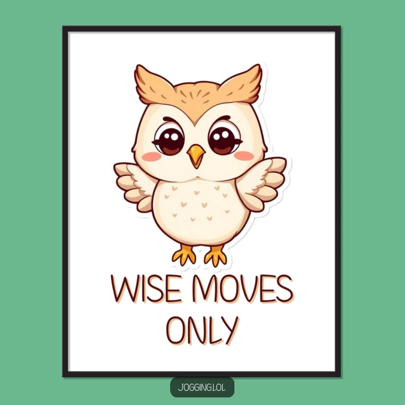 Funny Owl Flapping Digital Print - Instant Whimsical Character Art Download