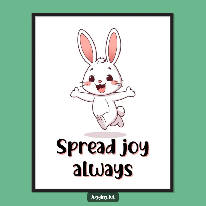 Funny Rabbit Digital Print - Cheerful Jogger's Art for Instant Gifts