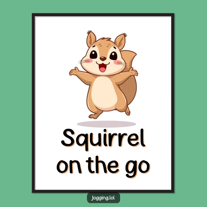 Funny Squirrel Digital Art - Bouncy Rodent Printable Gift