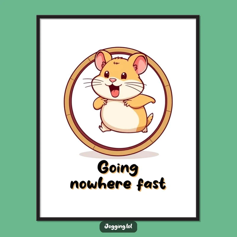 Funny Hamster Wheel Digital Print: Determined Art for Instant Motivation